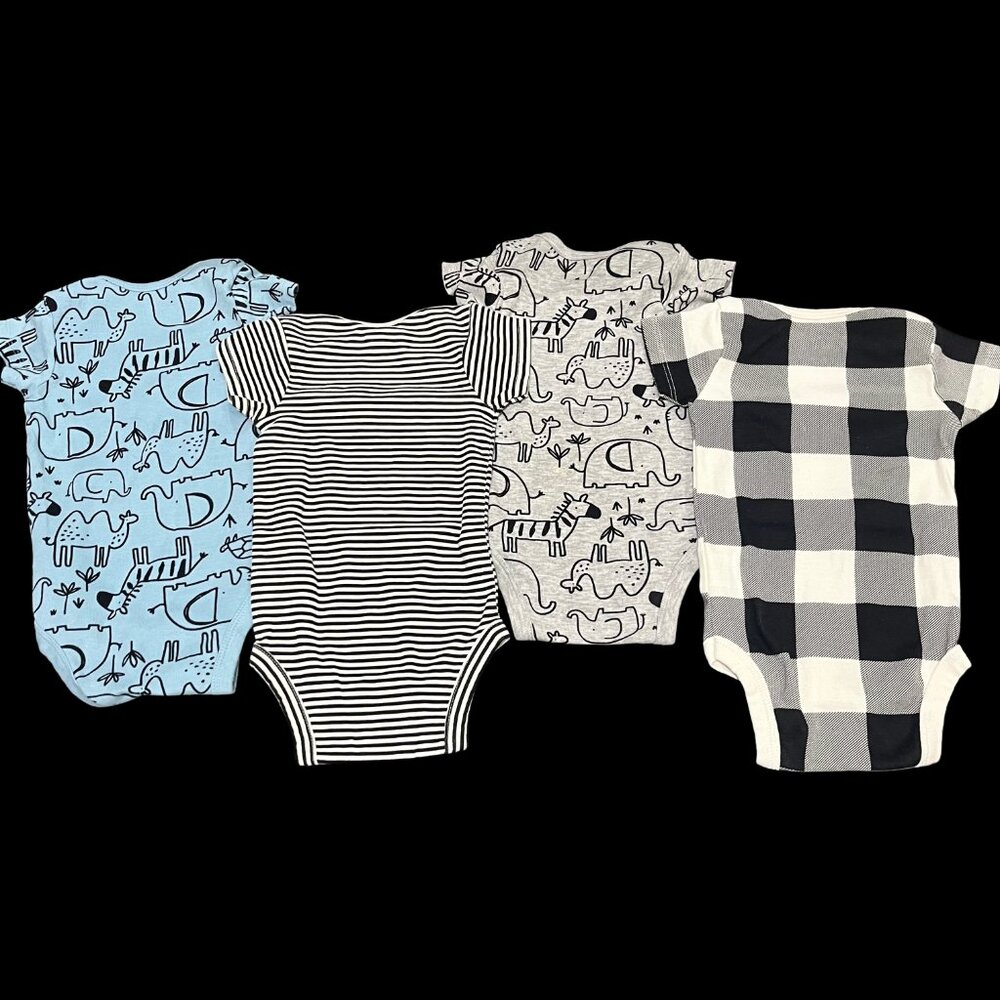 Gerber 4-Piece Baby Onesies | 3–6 Months | 100% Cotton - Picture 3 of 4